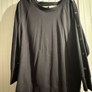 CAbi Black Top with Button Accents